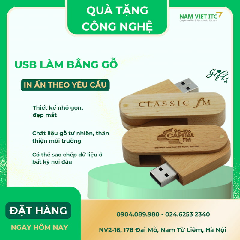 USB gỗ - Quà tặng công nghệ độc đáo