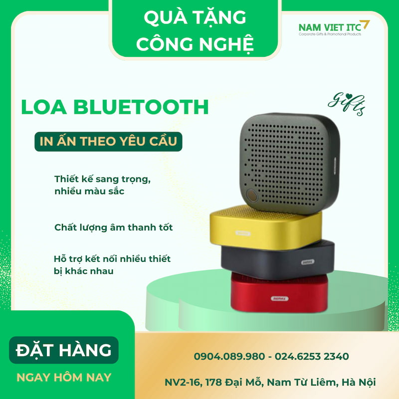 Loa bluetooth in logo chắc chắn sẽ là quà tặng đầy thú vị dành cho đối tác, khách hàng của bạn