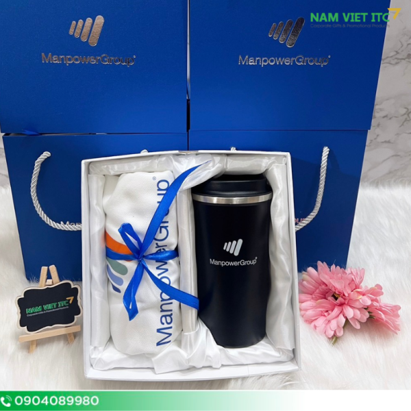 Giftset Túi Vải Bố Và Bình Giữ Nhiệt Manpower