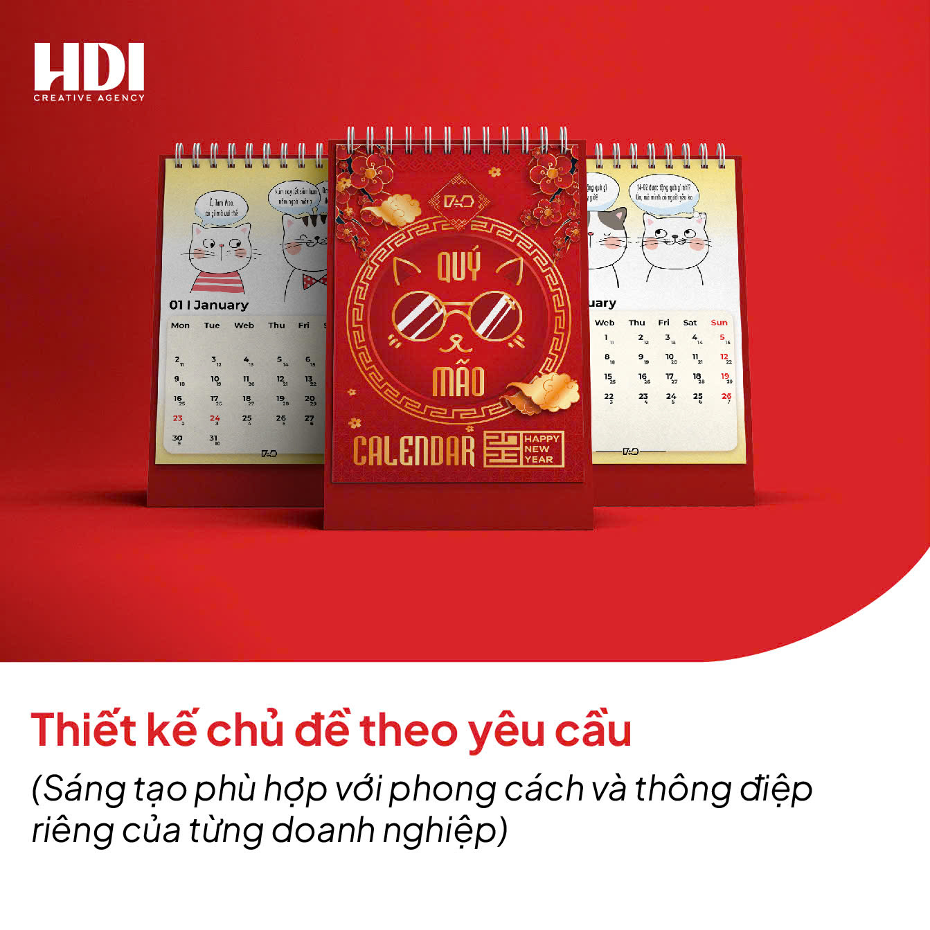 thiết kế lịch tết theo yêu cầu