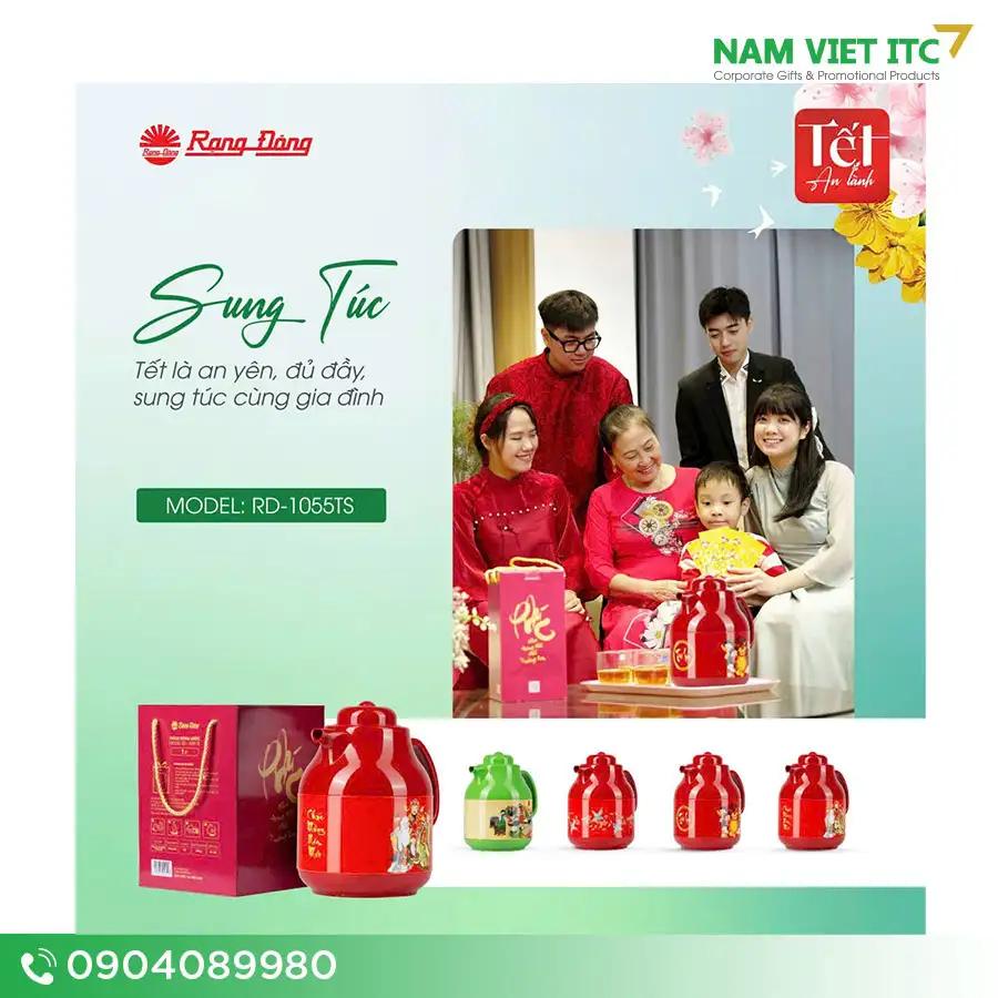 Phích nước Rạng Đông NV01 in logo doanh nghiệp